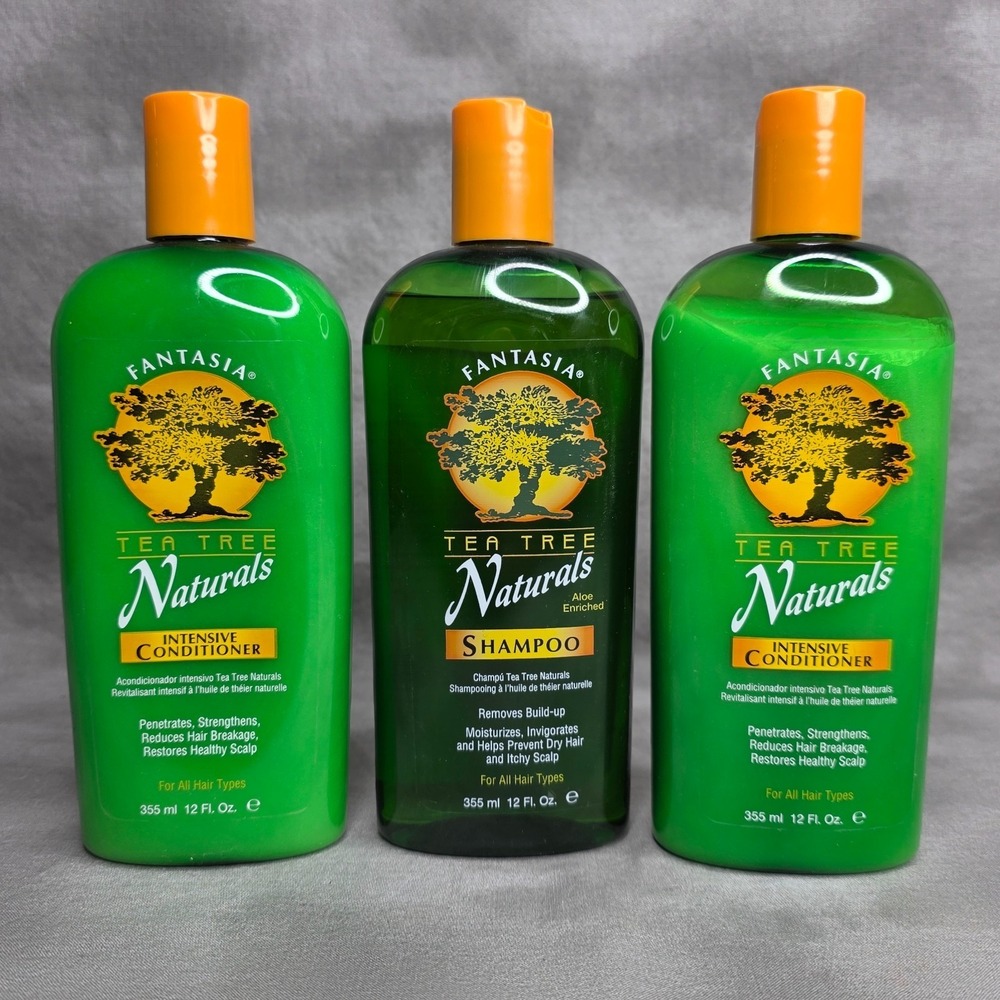 LOT OF 3: Fantasia IC Tea Tree Intensive Conditioner (2) & Shampoo (1) 12 fl oz